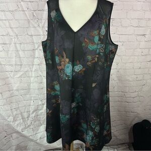 Spenser Jeremy mesh floral sleeveless textured Floral Dress sz 3X whimsygoth